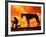 Silhouette of the Cowboy Sculpture, Henrietta, Texas, USA-Bill Bachmann-Framed Photographic Print