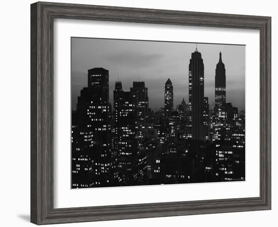 Silhouette of the Empire State Building and Other Buildings without Light During Wartime-Andreas Feininger-Framed Photographic Print