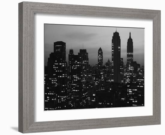 Silhouette of the Empire State Building and Other Buildings without Light During Wartime-Andreas Feininger-Framed Photographic Print