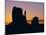 Silhouette of the Mittens at Sunrise, Monument Valley, Utah, USA-Jean Brooks-Mounted Photographic Print