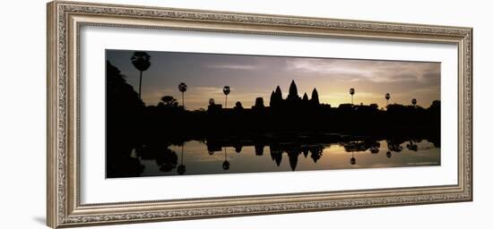 Silhouette of the Temple of Angkor Wat Reflected in the Lake, Cambodia, Indochina-Bruno Morandi-Framed Photographic Print