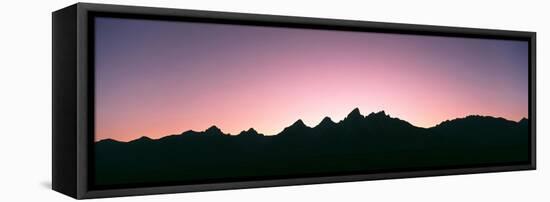 Silhouette of the Teton Range at Sunset, Grand Teton National Park, Wyoming, Usa-null-Framed Premier Image Canvas