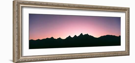 Silhouette of the Teton Range at Sunset, Grand Teton National Park, Wyoming, Usa-null-Framed Photographic Print