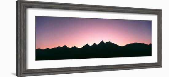 Silhouette of the Teton Range at Sunset, Grand Teton National Park, Wyoming, Usa-null-Framed Photographic Print