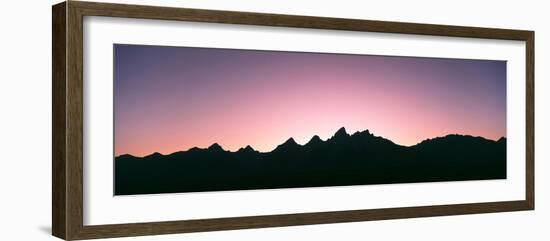 Silhouette of the Teton Range at Sunset, Grand Teton National Park, Wyoming, Usa-null-Framed Photographic Print