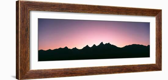 Silhouette of the Teton Range at Sunset, Grand Teton National Park, Wyoming, Usa-null-Framed Photographic Print