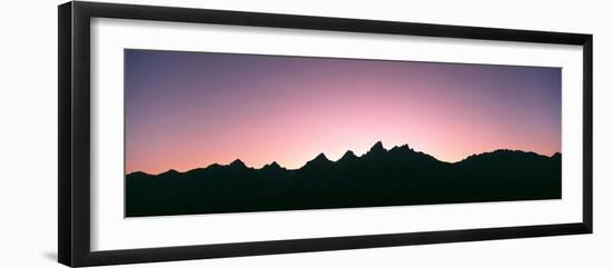 Silhouette of the Teton Range at Sunset, Grand Teton National Park, Wyoming, Usa-null-Framed Photographic Print