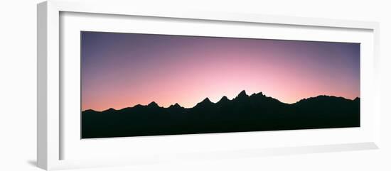 Silhouette of the Teton Range at Sunset, Grand Teton National Park, Wyoming, Usa-null-Framed Photographic Print