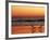 Silhouette of Two Chairs on the Beach-Mitch Diamond-Framed Photographic Print