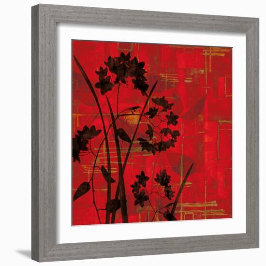 Silhouette on Red-Erin Lange-Framed Art Print