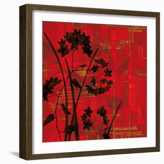 Silhouette on Red-Erin Lange-Framed Art Print