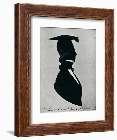 'Silhouette Portrait of Charles Dickens', c1840s, (1910)-Unknown-Framed Giclee Print