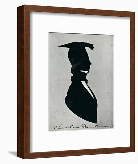 'Silhouette Portrait of Charles Dickens', c1840s, (1910)-Unknown-Framed Giclee Print