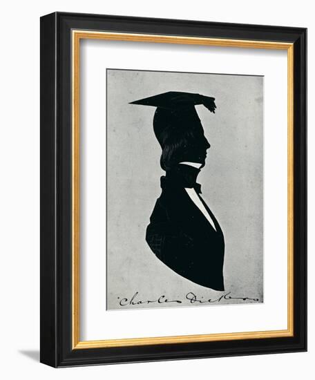 'Silhouette Portrait of Charles Dickens', c1840s, (1910)-Unknown-Framed Giclee Print