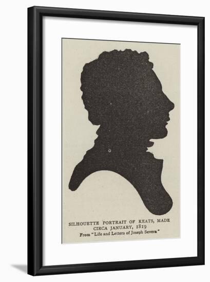 Silhouette Portrait of Keats, Made Circa January, 1819-null-Framed Giclee Print
