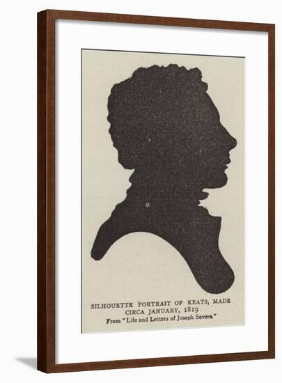 Silhouette Portrait of Keats, Made Circa January, 1819-null-Framed Giclee Print