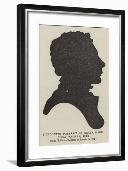 Silhouette Portrait of Keats, Made Circa January, 1819-null-Framed Giclee Print