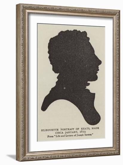 Silhouette Portrait of Keats, Made Circa January, 1819-null-Framed Giclee Print