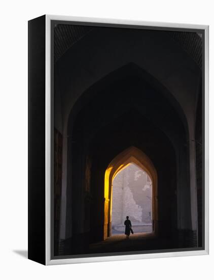 Silhouette Through Archway, Bukhara, Uzbekistan-Ellen Clark-Framed Premier Image Canvas