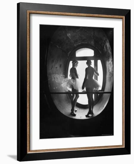 Silhouetted Ballerinas During Rehearsal for Swan Lake at Grand Opera de Paris-Alfred Eisenstaedt-Framed Photographic Print