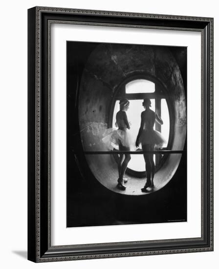 Silhouetted Ballerinas During Rehearsal for Swan Lake at Grand Opera de Paris-Alfred Eisenstaedt-Framed Photographic Print