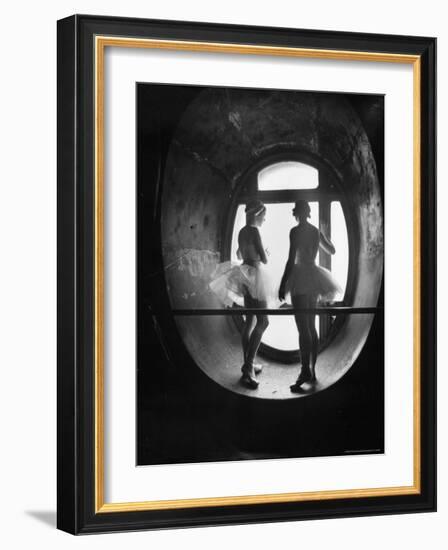 Silhouetted Ballerinas During Rehearsal for Swan Lake at Grand Opera de Paris-Alfred Eisenstaedt-Framed Photographic Print