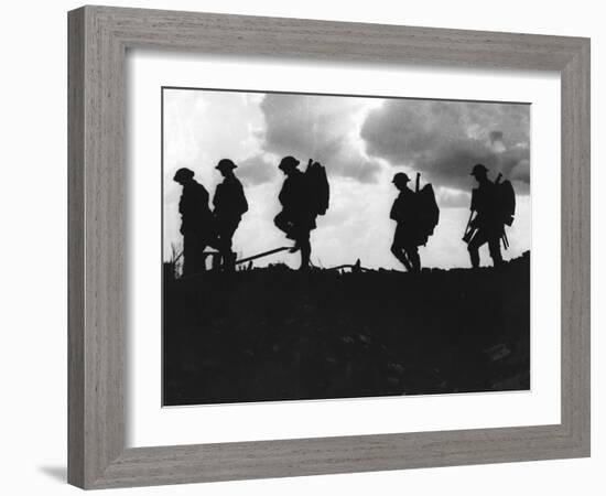 Silhouetted British Troops on the Horizon-Robert Hunt-Framed Photographic Print