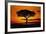 Silhouetted Camelthorn Tree at Sunset-Paul Souders-Framed Photographic Print