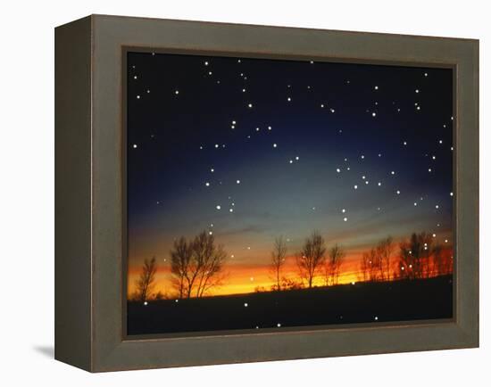 Silhouetted Landscape Below Star-Filled Sky-Chris Rogers-Framed Premier Image Canvas