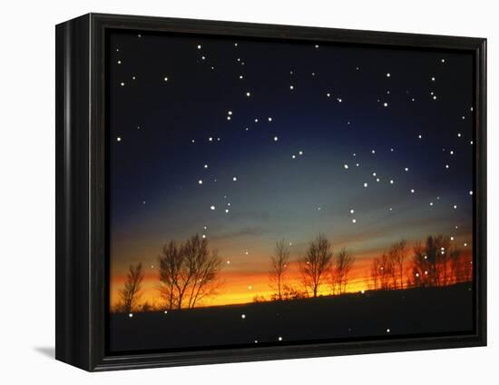 Silhouetted Landscape Below Star-Filled Sky-Chris Rogers-Framed Premier Image Canvas