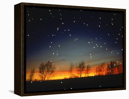 Silhouetted Landscape Below Star-Filled Sky-Chris Rogers-Framed Premier Image Canvas