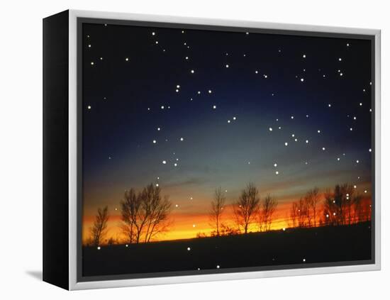 Silhouetted Landscape Below Star-Filled Sky-Chris Rogers-Framed Premier Image Canvas