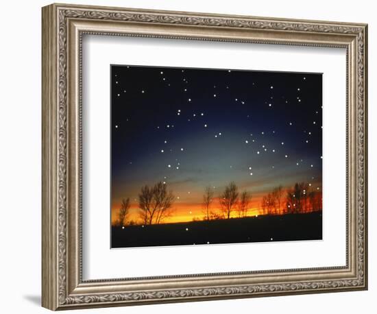 Silhouetted Landscape Below Star-Filled Sky-Chris Rogers-Framed Photographic Print