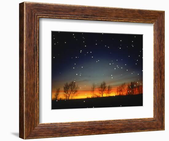 Silhouetted Landscape Below Star-Filled Sky-Chris Rogers-Framed Photographic Print