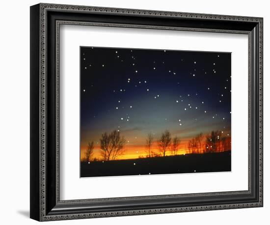 Silhouetted Landscape Below Star-Filled Sky-Chris Rogers-Framed Photographic Print