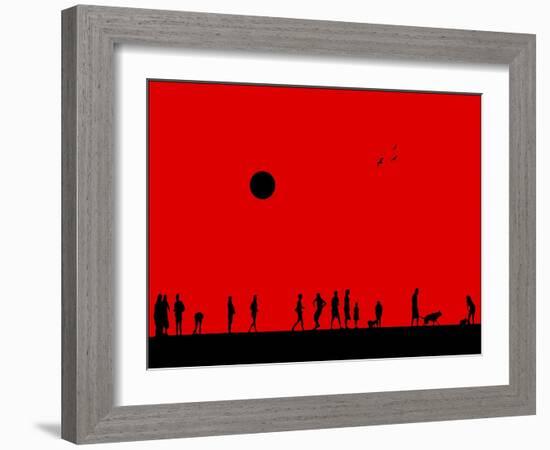 Silhouettes and Gulls 3-Adrian Campfield-Framed Giclee Print