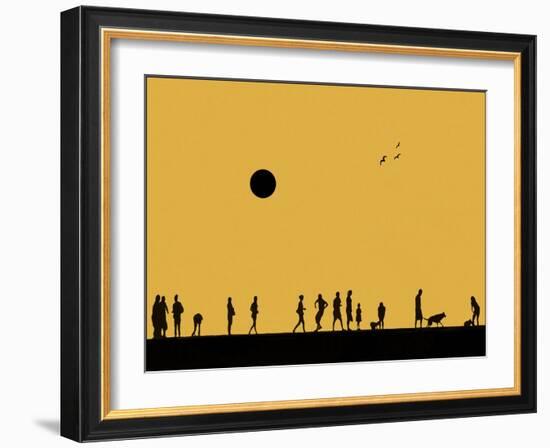 Silhouettes and Gulls 5-Adrian Campfield-Framed Giclee Print