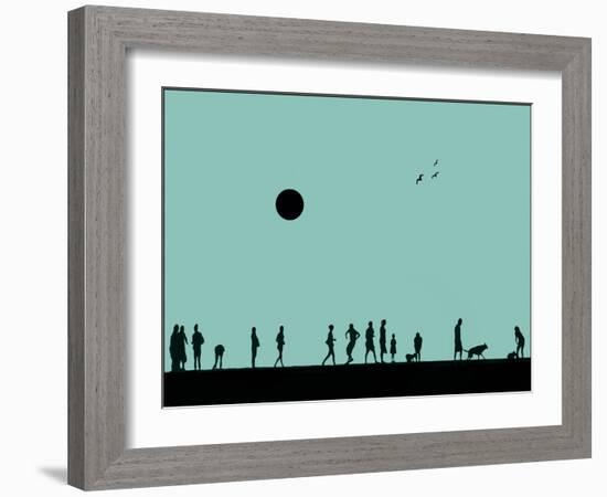 Silhouettes and Gulls 7-Adrian Campfield-Framed Giclee Print