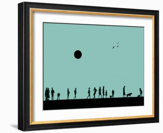 Silhouettes and Gulls 7-Adrian Campfield-Framed Giclee Print