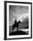 Silhouettes of Cowboy Mounted on Horse-Allan Grant-Framed Photographic Print