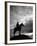 Silhouettes of Cowboy Mounted on Horse-Allan Grant-Framed Photographic Print