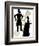 Silhouettes Of Steampunk Neo Victorians Accented By Grungy Gear-mheld-Framed Premium Giclee Print