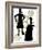 Silhouettes Of Steampunk Neo Victorians Accented By Grungy Gear-mheld-Framed Art Print