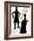 Silhouettes Of Steampunk Neo Victorians Accented By Grungy Gear-mheld-Framed Art Print