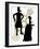 Silhouettes Of Steampunk Neo Victorians Accented By Grungy Gear-mheld-Framed Art Print