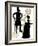 Silhouettes Of Steampunk Neo Victorians Accented By Grungy Gear-mheld-Framed Art Print