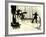 Silhouettes of Workers Using Rope Rigging to Clean and Paint the Side of a Ship-J^ Kauffmann-Framed Photographic Print