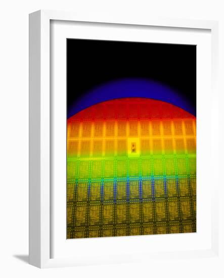 Silicon Chip Wafer-David Parker-Framed Photographic Print