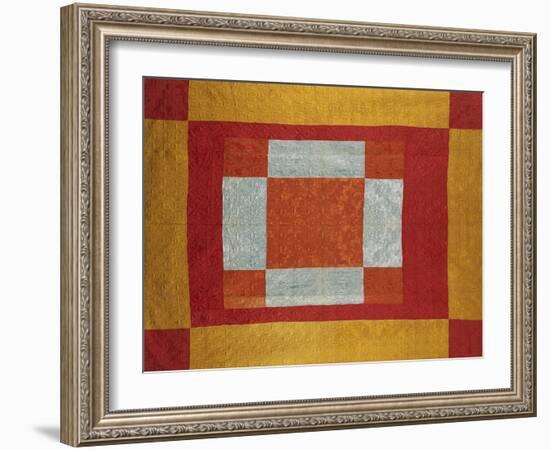 Silk Damask Quilted Coverlet, Germantown, Pennsylvania, Early 19th Century-null-Framed Giclee Print