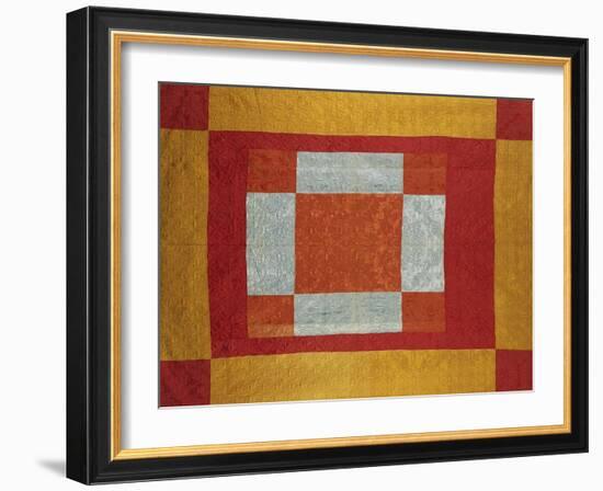 Silk Damask Quilted Coverlet, Germantown, Pennsylvania, Early 19th Century-null-Framed Giclee Print